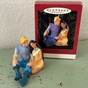 handcrafted keepsake ornament pocahontas and captain john smith hallmark boxed